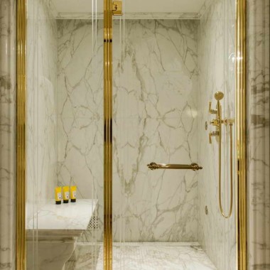 rivestimento pareti box doccia bagno in marmo giallo 16